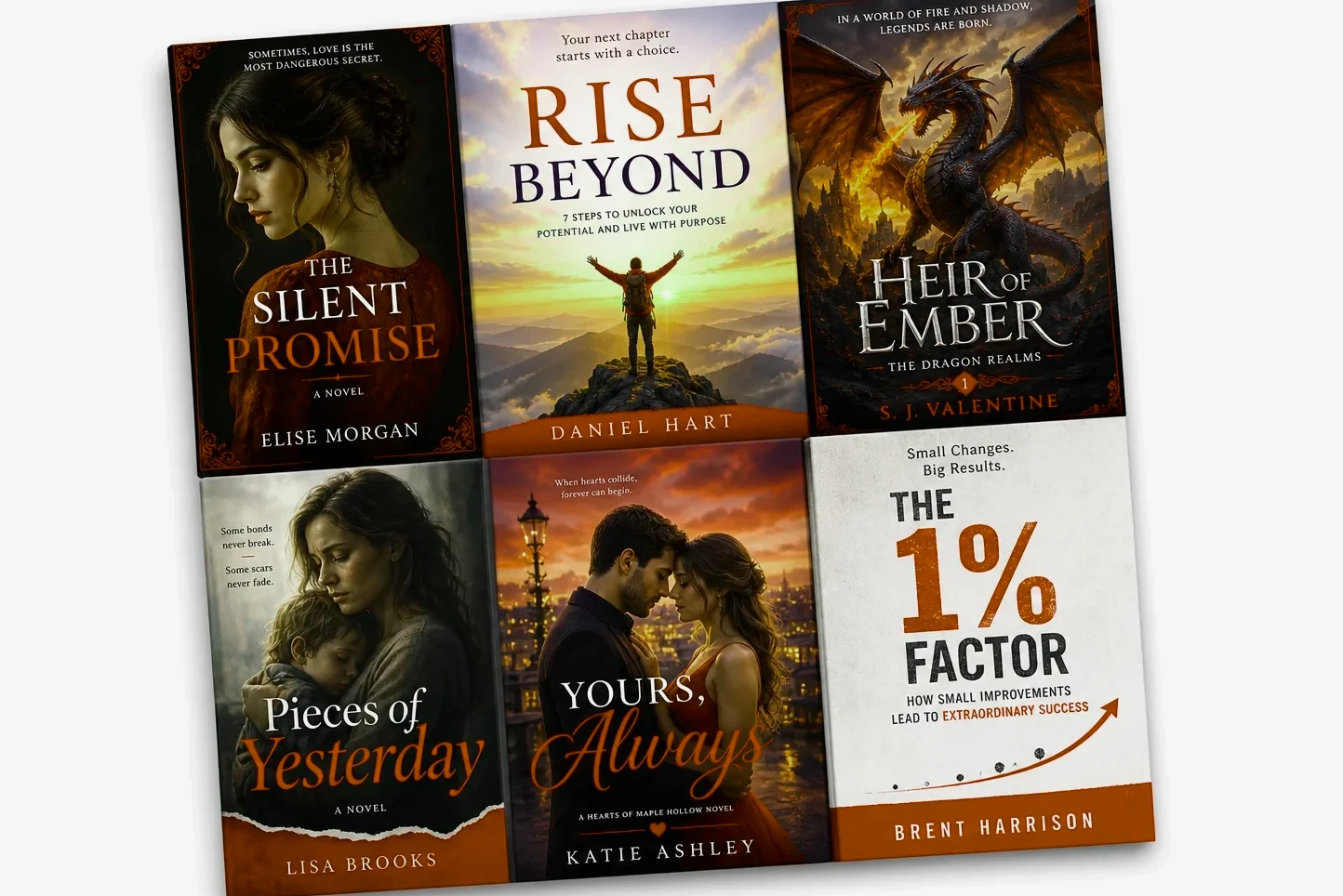 Book covers collage for Book Publishing Packages
