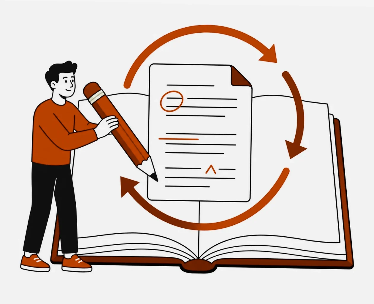 Book editing illustration